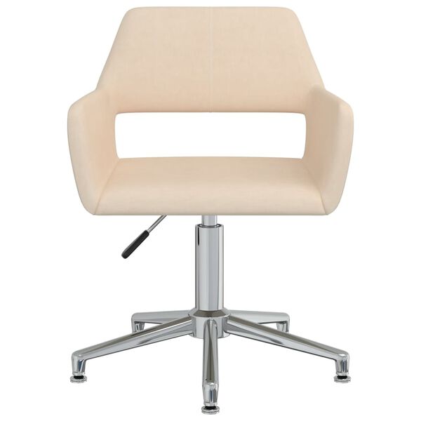 vidaXL Chaises pivotantes &agrave; manger lot de 2 cr&egrave;me tissu