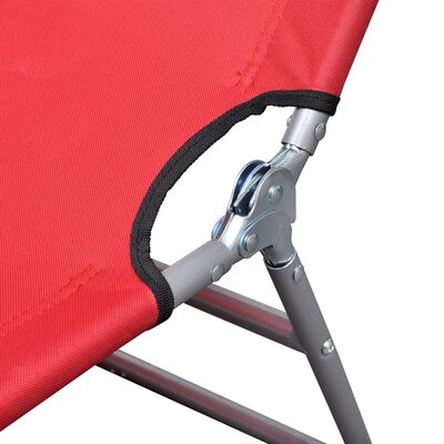 vidaXL Chaise longue pliable Acier enduit de poudre Rouge