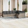 vidaXL Salon de jardin 9 pcs avec coussins gris clair r&eacute;sine tress&eacute;e