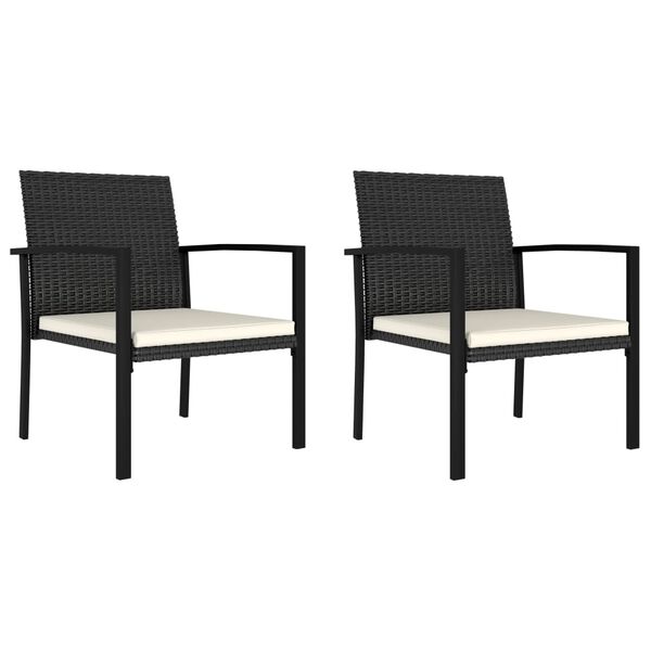 vidaXL Chaises à manger de jardin lot de 2 résine tressée noir