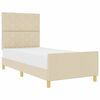 vidaXL Cadre de lit avec t&ecirc;te de lit Cr&egrave;me 90 x 190 cm tissu