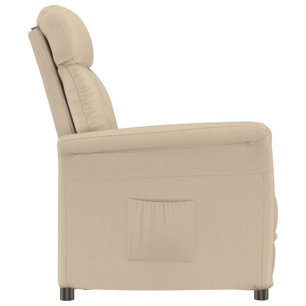vidaXL Fauteuil inclinable Cr&egrave;me Similicuir daim