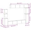 vidaXL Ensemble de meuble TV mural 9 pcs vieux bois bois d'ing&eacute;nierie