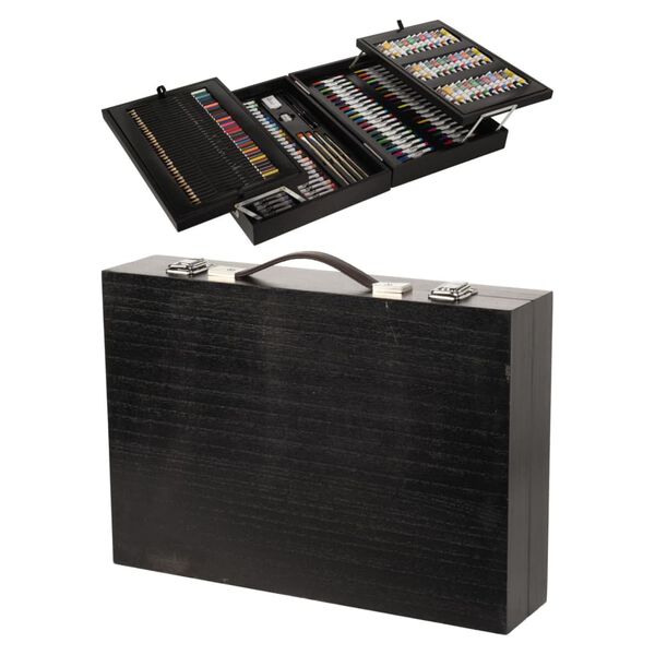Artist Kit de peinture avec bo&icirc;te en bois 174 pcs
