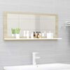 vidaXL Miroir de bain Blanc et ch&ecirc;ne sonoma 90x10,5x37 cm Agglom&eacute;r&eacute;