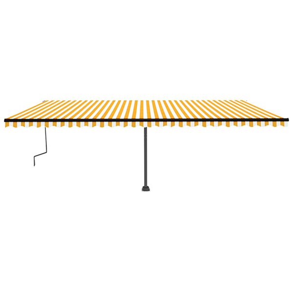 vidaXL Auvent manuel r&eacute;tractable avec LED 600x350 cm Jaune et blanc