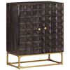 vidaXL Buffet Noir 60x35x75 cm Bois de manguier massif