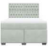 vidaXL Sommier &agrave; lattes de lit et matelas Gris clair 160x200cm Velours