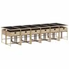 vidaXL Ensemble &agrave; manger de jardin et coussins 13 pcs beige