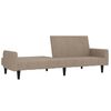 vidaXL Canap&eacute;-lit &agrave; 2 places avec tabouret Taupe Tissu microfibre