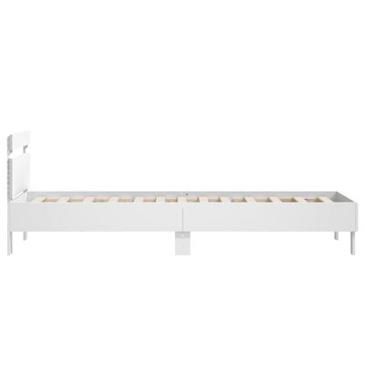 vidaXL Cadre de lit avec tête de lit et lumières LED blanc 75x190 cm