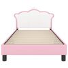 vidaXL Cadre de lit pour enfants avec t&ecirc;te de lit Rose 90 x 190 cm PU