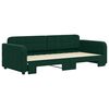 vidaXL Lit de jour avec gigogne sans matelas vert fonc&eacute; 90x200 cm