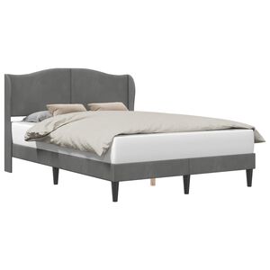 vidaXL Cadre de lit avec t&ecirc;te de lit Gris fonc&eacute; 160 x 200 cm Velours