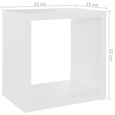 vidaXL Étagères cube murales 4 pcs Blanc 22x15x22 cm