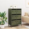 vidaXL Buffet haut vert olive 68x39x101,5 cm acier