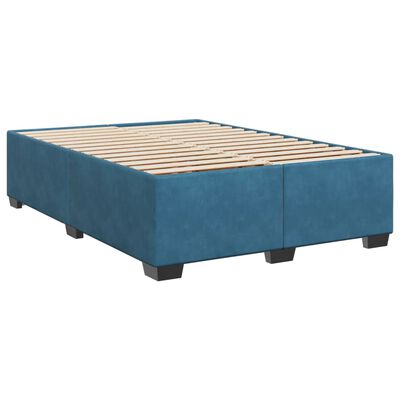 vidaXL Cadre de lit sans matelas bleu 160x200 cm velours