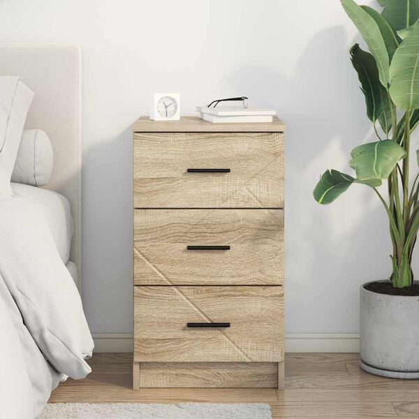 vidaXL Cabinet de chevet avec tiroir Ch&ecirc;ne sonoma 38 x 38 x 66 cm