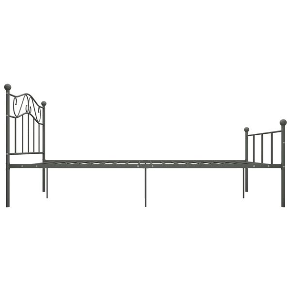 vidaXL Cadre de lit sans matelas gris m&eacute;tal 140x200 cm