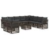 vidaXL Ensemble de canap&eacute; de jardin 11 pc Gris polyrotin