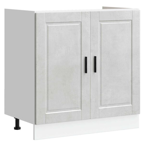 vidaXL Meuble sous évier avec porte Porto 2 pcs Gris 80 x 46 x 84.5 cm