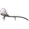 vidaXL Chaises longues lot de 2 avec table noir r&eacute;sine tress&eacute;e