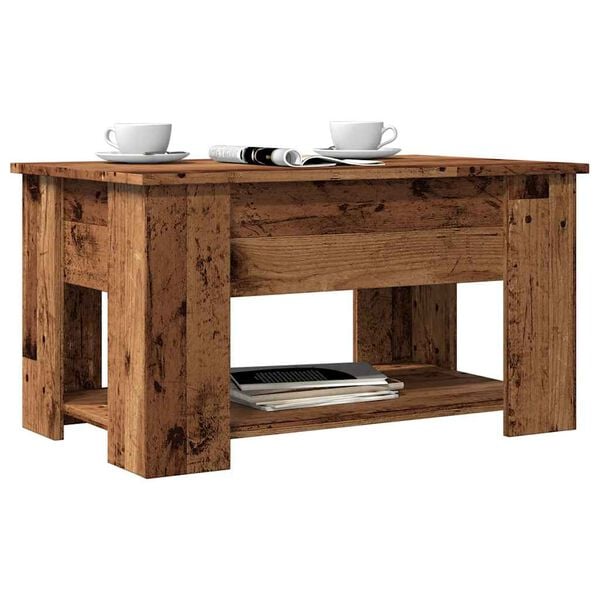 vidaXL Table basse vieux bois 79x49x41 cm bois d'ingénierie