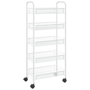 vidaXL Chariot de cuisine &agrave; 5 niveaux Blanc 46x26x105 cm Fer