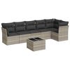vidaXL Salon de jardin avec coussins 7 pcs gris clair r&eacute;sine tress&eacute;e