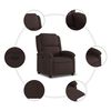 vidaXL Fauteuil inclinable électrique Marron foncé Tissu