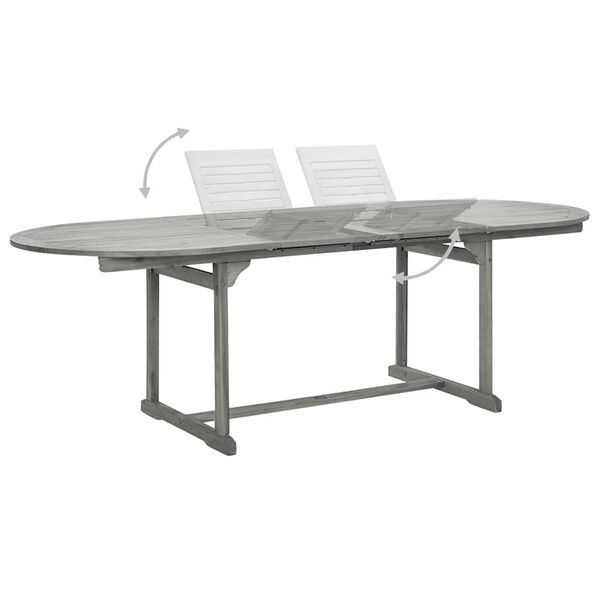 vidaXL Table &agrave; d&icirc;ner de jardin (160-240)x100x75cm Bois d'acacia massif