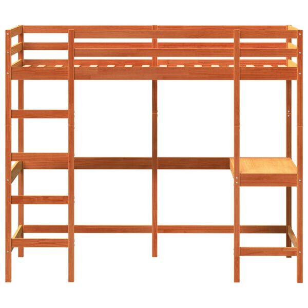 vidaXL Lit superpos&eacute; sans matelas cire marron 90x200 cm pin massif