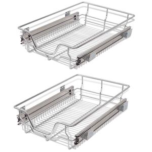vidaXL Panier en treillis m&eacute;tallique 2 pcs 400 mm Argent&eacute;