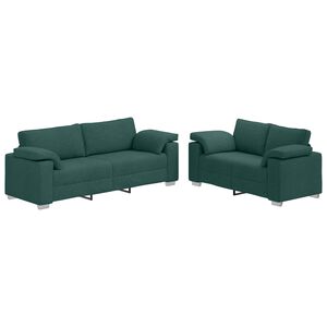 vidaXL Ensemble de Canap&eacute;s 2 pcs Vert fonc&eacute; 219 x 77 x 82 cm tissu