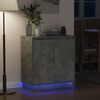 vidaXL Buffet LED Gris b&eacute;ton 71 x 34,5 x 75 cm Bois d'ing&eacute;nierie
