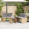vidaXL Salon de jardin avec coussins 4 pcs beige résine tressée