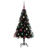 vidaXL Sapin de Noël avec 150 LED avec support Noir 150 cm PVC