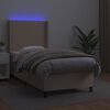 vidaXL Sommier &agrave; lattes de lit matelas LED Cappuccino 100x200 cm