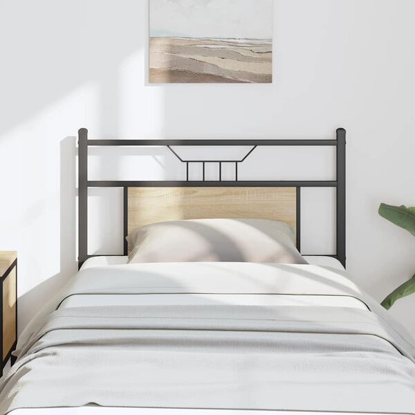 vidaXL T&ecirc;te de lit de remplacement ch&ecirc;ne sonoma 75 cm bois d'ing&eacute;nierie et acier