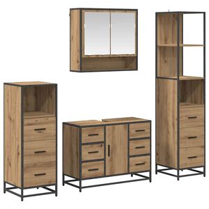 vidaXL Ensemble de mobilier de salle de bain 4 pc Ch&ecirc;ne artisanal