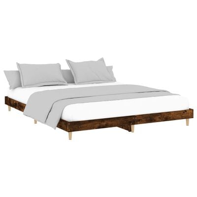 vidaXL Cadre de lit sans matelas chêne fumé 160x200 cm bois ingénierie