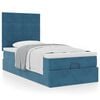 vidaXL Cadre de lit ottoman avec matelas bleu fonc&eacute; 100x200 cm velours