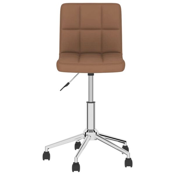 vidaXL Chaise pivotante de salle &agrave; manger Marron Tissu