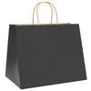 vidaXL Sacs en papier 250 pcs avec poign&eacute;es noir 32x22x24 cm