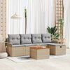 vidaXL Ensemble de canap&eacute; de jardin avec coussin 6 pcs Beige polyrotin