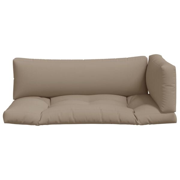 vidaXL Coussins de palette lot de 3 taupe tissu