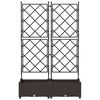 vidaXL Cache-pot de jardin 2 pcs Marron 80 x 40 x 125,5 cm Acier
