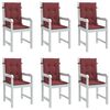 vidaXL Coussins de chaise dossier bas lot de 6 rouge bordeaux m&eacute;lang&eacute;