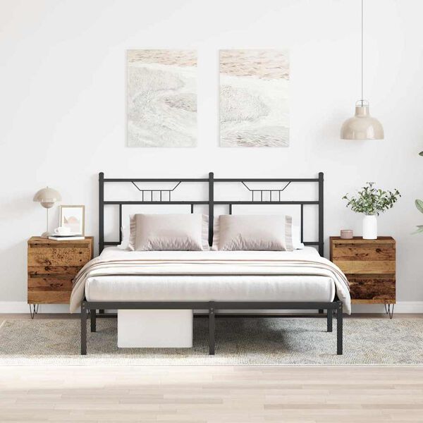 vidaXL Cabinet de chevet avec tiroir 2 pcs Bois ancien 40 x 35 x 50 cm