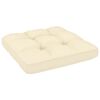 vidaXL Canap&eacute; d'angle de jardin avec coussins cr&egrave;me Bois de pin massif